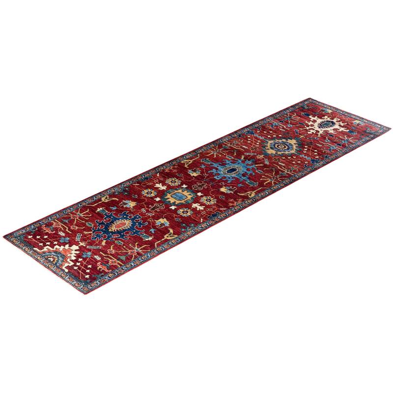 Serapi One-of-a-Kind Hand-Knotted Runner Rug - Red, 2' 8" x 9' 9" - 2' 8" x 9' 9"