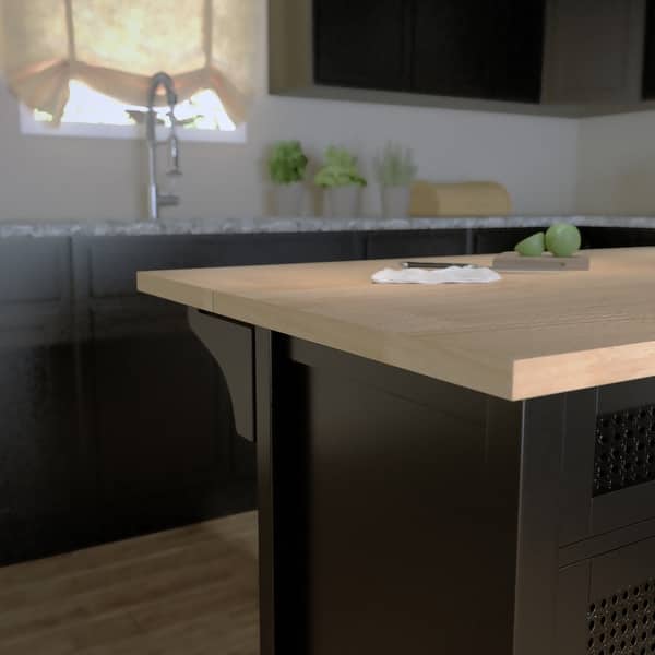 SEI Furniture Bellflower Transitional Black Wood Kitchen Island On Sale Bed Bath & Beyond