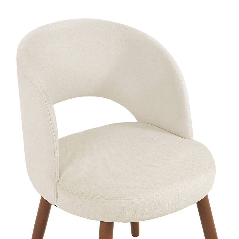 Upholstered Dining Chairs with Back Set of 2/4/6，Linen Dining Room Chairs with Lumbar Pillow for Dining Room, Beige