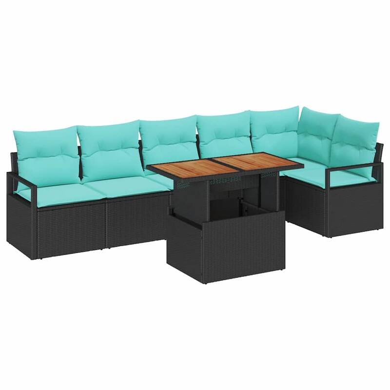 vidaXL 7 Piece Garden Sofa Set with Cushions - 113×48×27.2