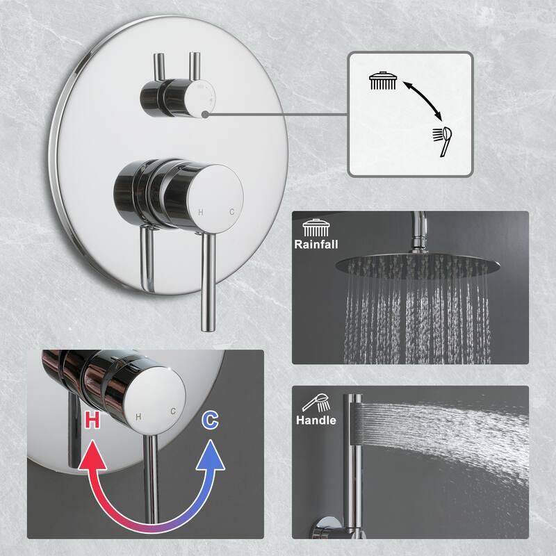 10-Inch Wall Mount Round Shower Set