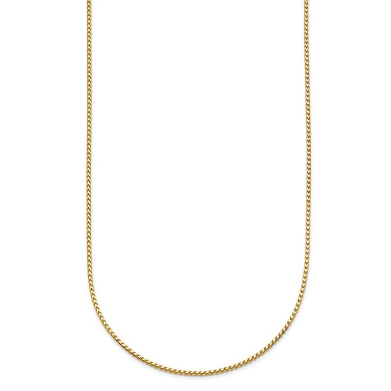 Curata Italian 14k Yellow Gold 1mm Franco Chain Necklace (Lobster)