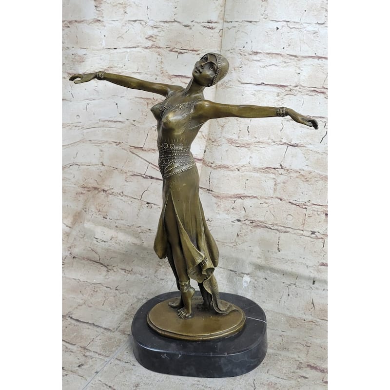 Bronze Sculpture D.H. Chiparus Dancer Standing On Her Toes Bronze Sculpture Deco