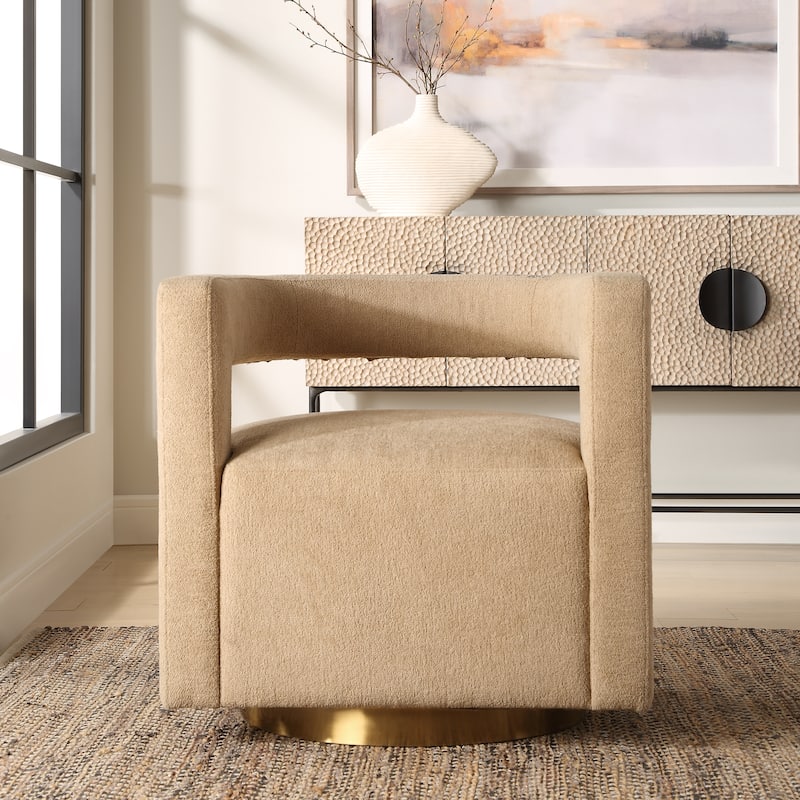 Uttermost Grounded Modern Swivel Chair - 28" H x 28" W x 30" D