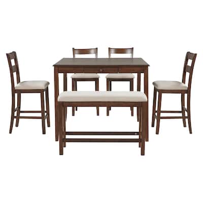 Neoclassical Style Dining Table Set for 6 Kitchen Furniture Set