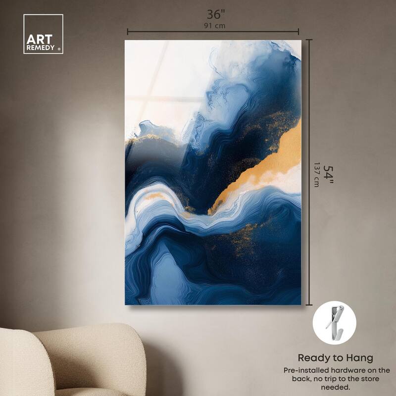 Blue Deep III Acrylic by Art Remedy, Ready to Hang