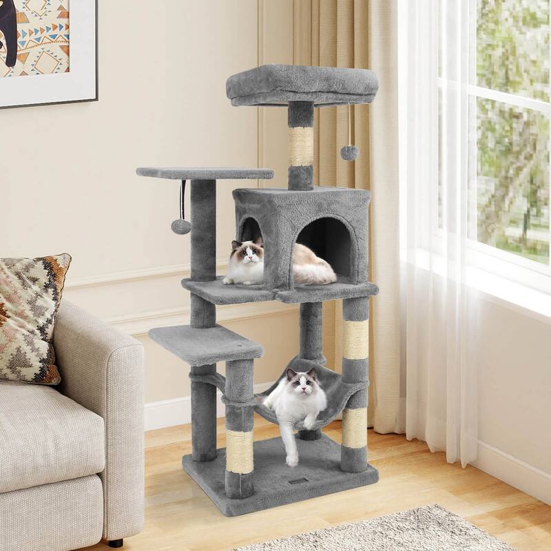 Costway 44” Tall Multi-level Cat Tree with Cushion Top Perch, - See Details