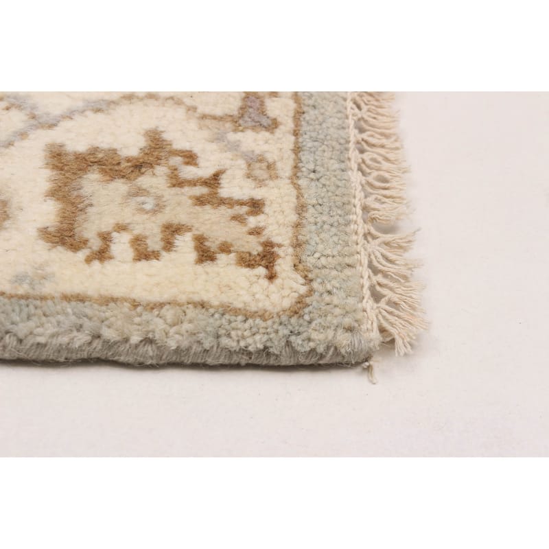 ECARPETGALLERY Hand-knotted Royal Oushak Light Grey Wool Rug - 2'9 x 7'11