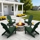 preview thumbnail 10 of 22, WINSOON All Weather HIPS Outdoor Plastic Adirondack Chairs with Cup Holder Set of 4 Dark Green