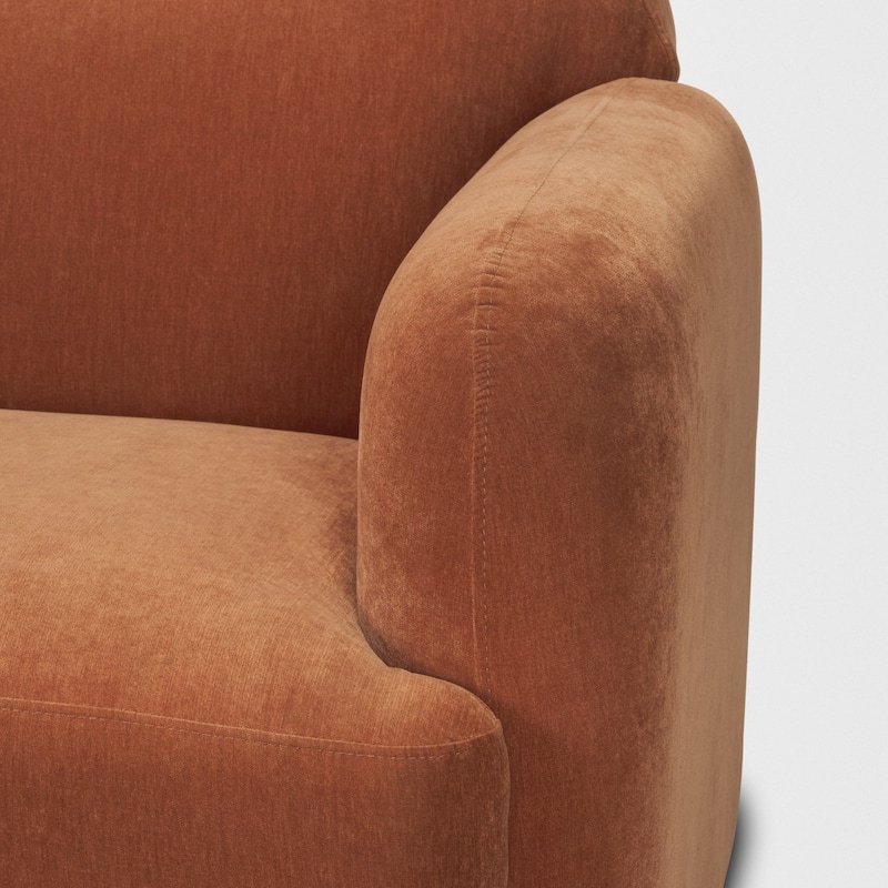 Saga Stonewashed Rust Chenille Fabric 3 Seater Sofa - 89.5L x 37.5W x 33.0H