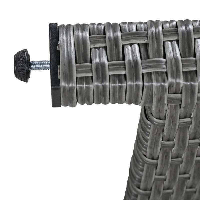 5-Piece Outdoor Rattan Sectional Sofa Set with Dining Table, Bench, and 2 Extendable Side Tables