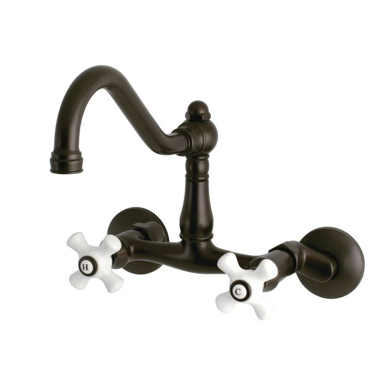 Kingston Brass Vintage 1.8 GPM Wall Mounted Bridge Kitchen Faucet - Oil Rubbed Bronze