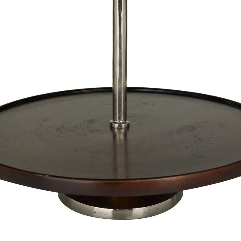 Dark Brown Mango Wood Tiered Server with Aluminum Bases or Gold Stand - 2 Tier or 3 Tier