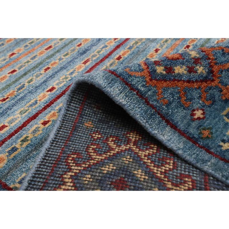 ECARPETGALLERY Hand-knotted Peshawar Ziegler Blue Wool Rug - 5'8 x 7'10