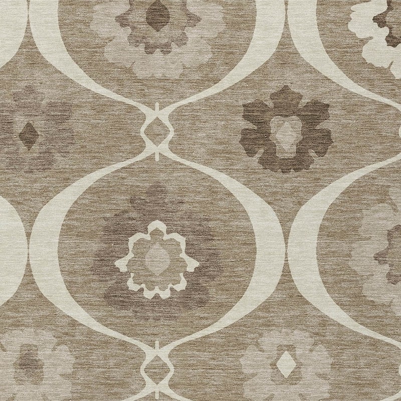 HomeRoots Medallion Transitional Rectangle Outdoor Rug