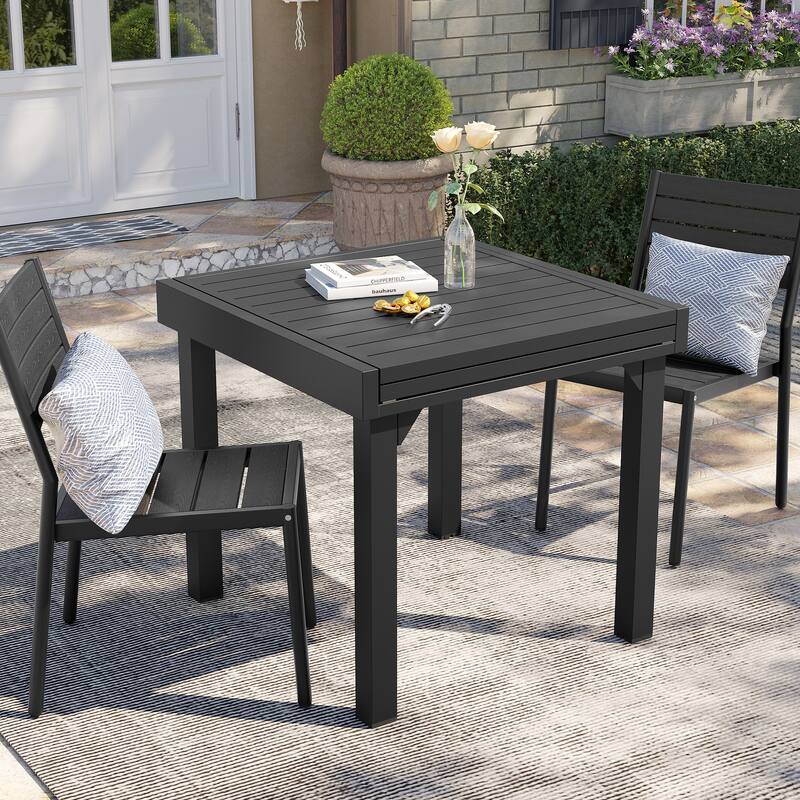 Pellebant Outdoor Patio Aluminum Stackable Dining Chairs - 19.4in D x 15.7in W x 33.9in H