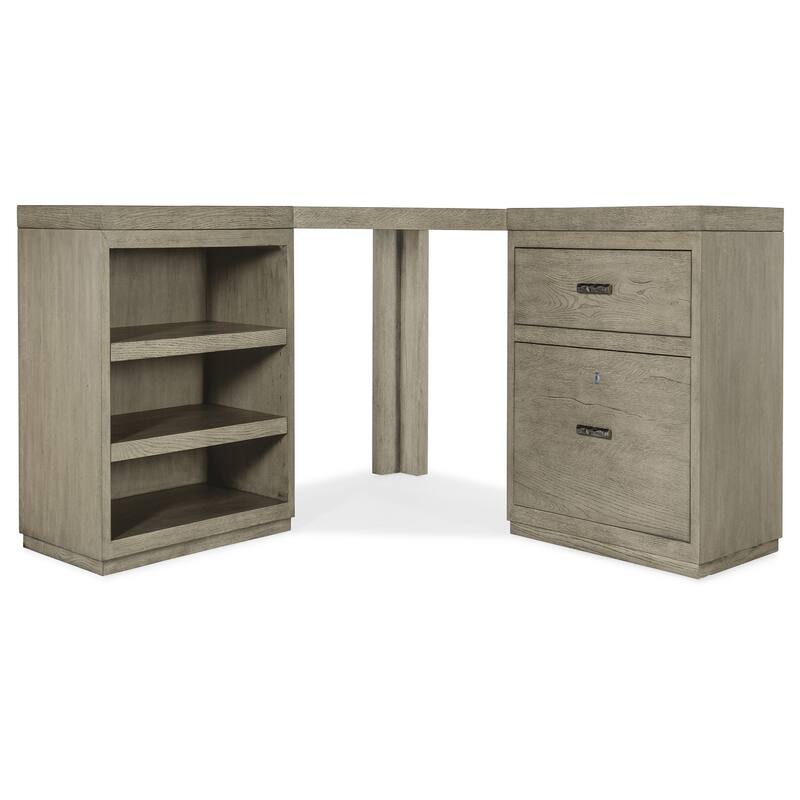 Linville Falls Corner Desk with Lateral File and Open Desk Cabinet