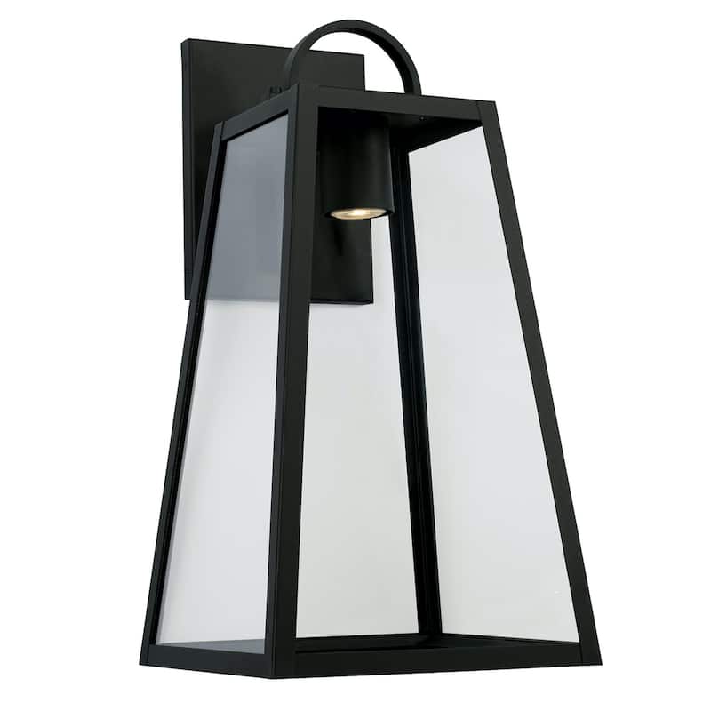 Leighton 23" Tall 1-light Minimal Light Pollution Outdoor Wall Lantern w/ Clear Glass - Black