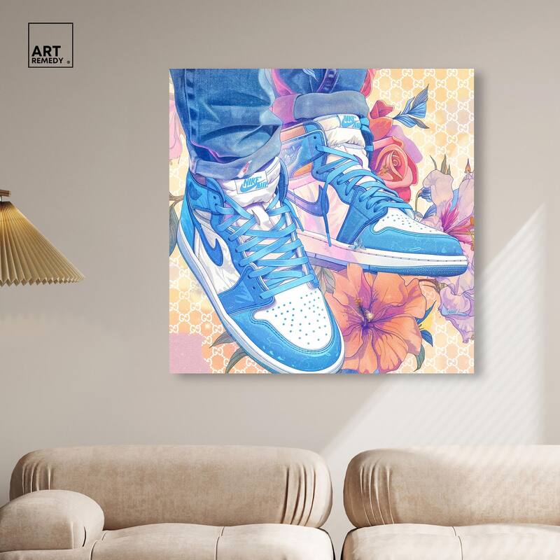 Sneakers in Bloom Canvas by Art Remedy, Gallery Wrapped