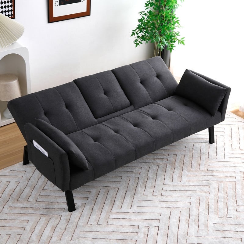 70" Cotton And Linen Cushion Sofa