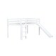 preview thumbnail 18 of 17, White Wood Twin Loft Bed Kids Bed with Slide and Underbed Space
