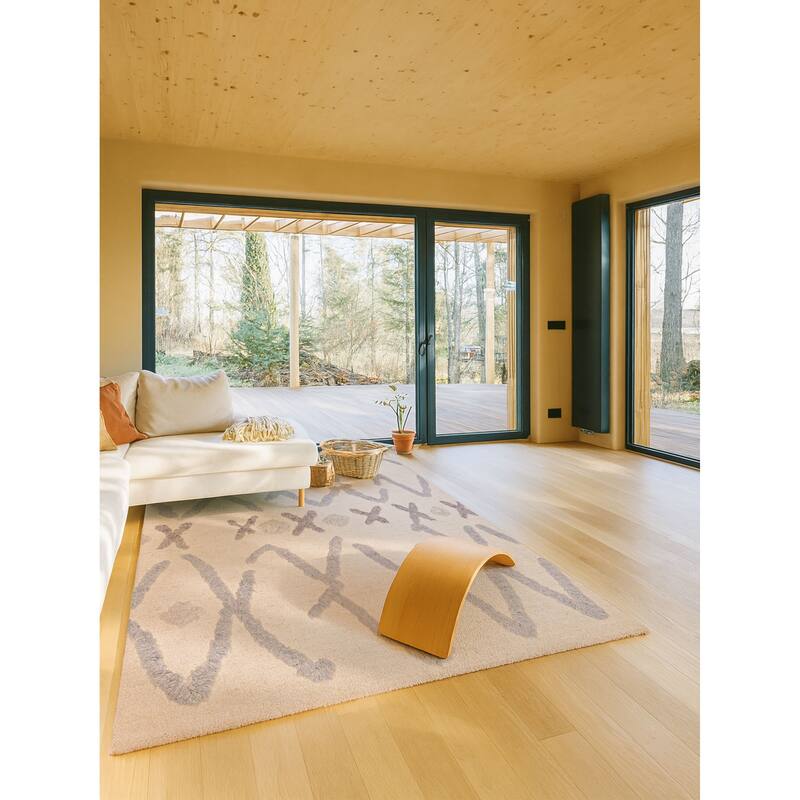 ECARPETGALLERY Hand-knotted Looma Cream Wool Rug - 8'2 x 10'3