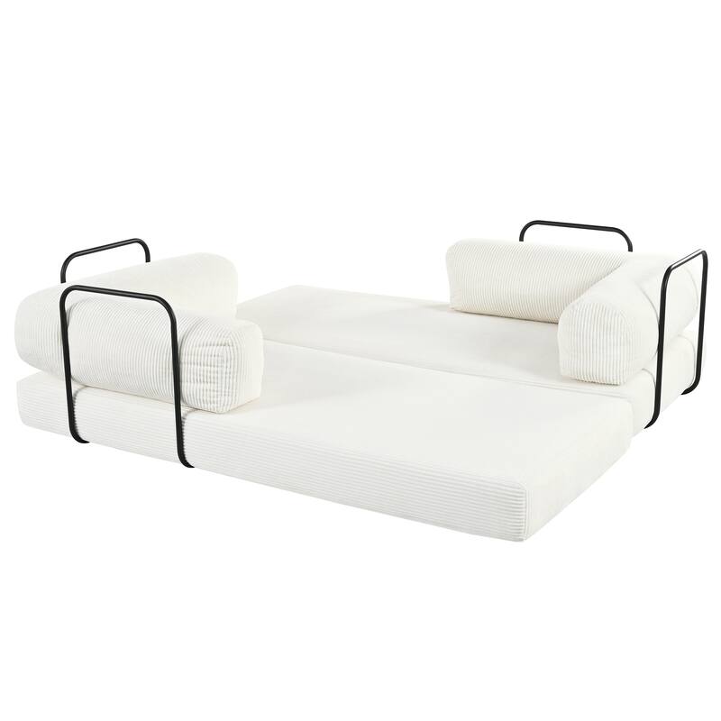 115" 4 Seat L-Shaped Modular Sofa with Convertible Sofa Bed