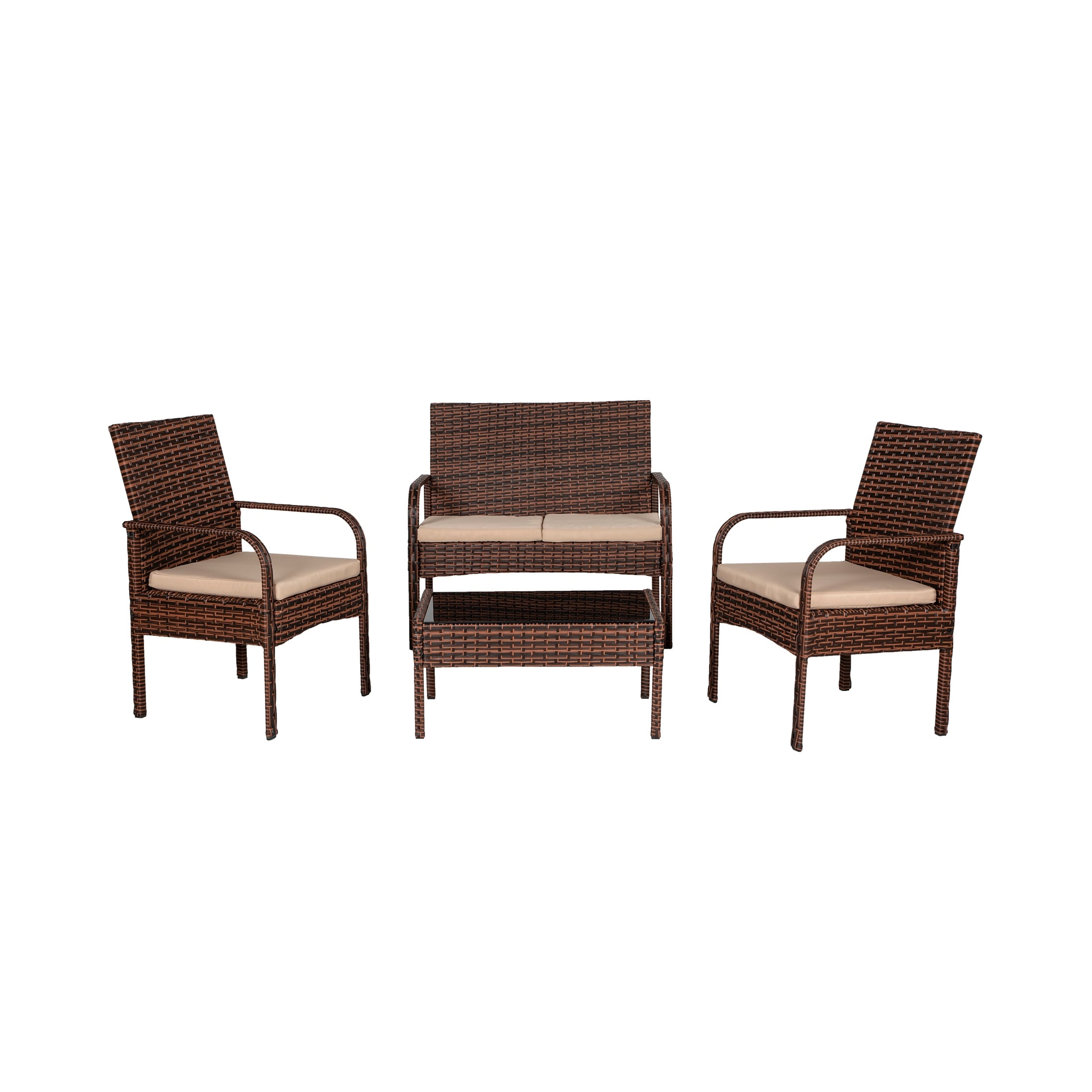 Sonoma 4 Piece Wicker all-weather Conversation Set with-image