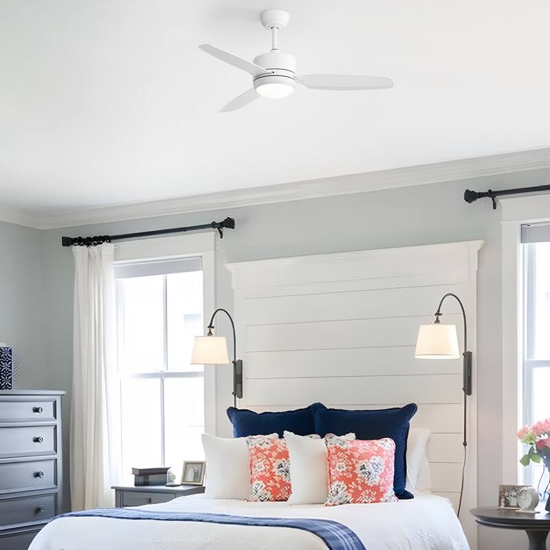 Sofucor 46 Inch Ceiling Fans with Light,Small Indoor/Outdoor,Remote Control,3 ABS Blades