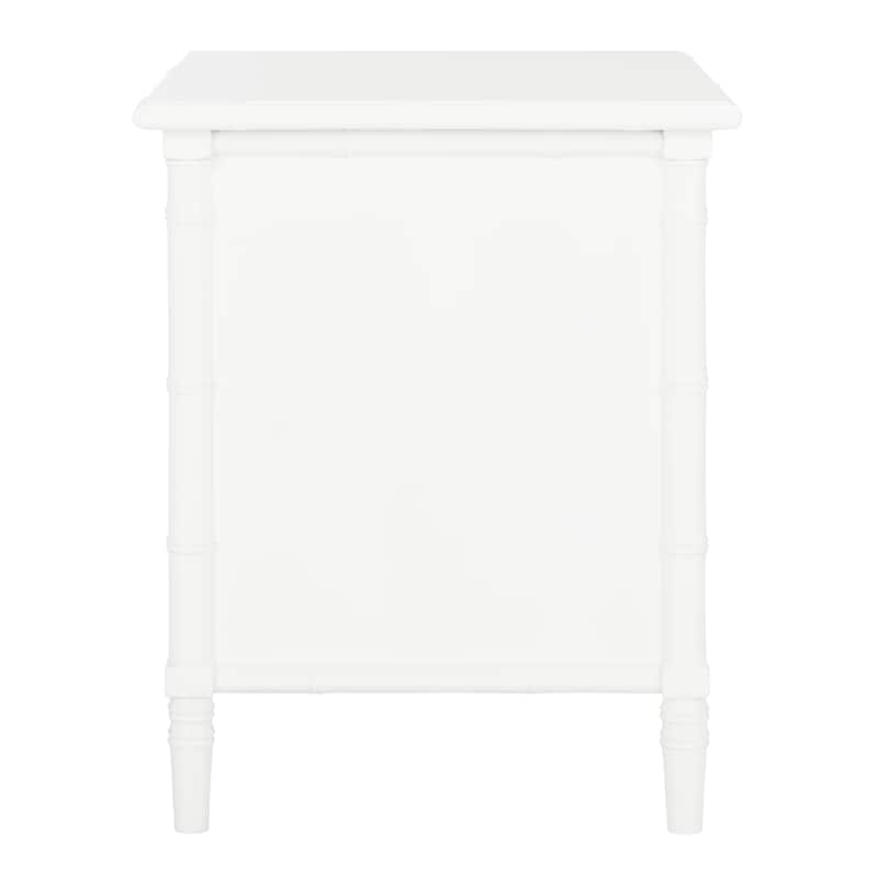 SAFAVIEH Jasmyne Modern Coastal 3-Drawer Navy Bamboo Nightstand