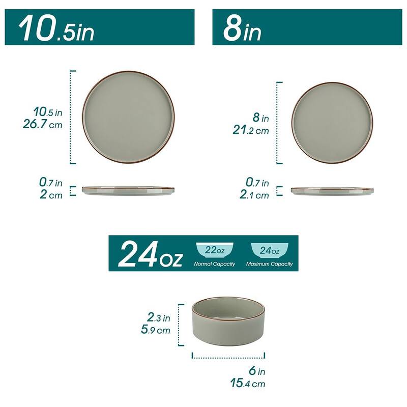 vancasso VENUS Stoneware 12-Piece Glossy Colored Glaze Dinnerware Set