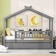 preview thumbnail 39 of 48, Wooden Twin Size House Bed with Twin Size Trundle Gray
