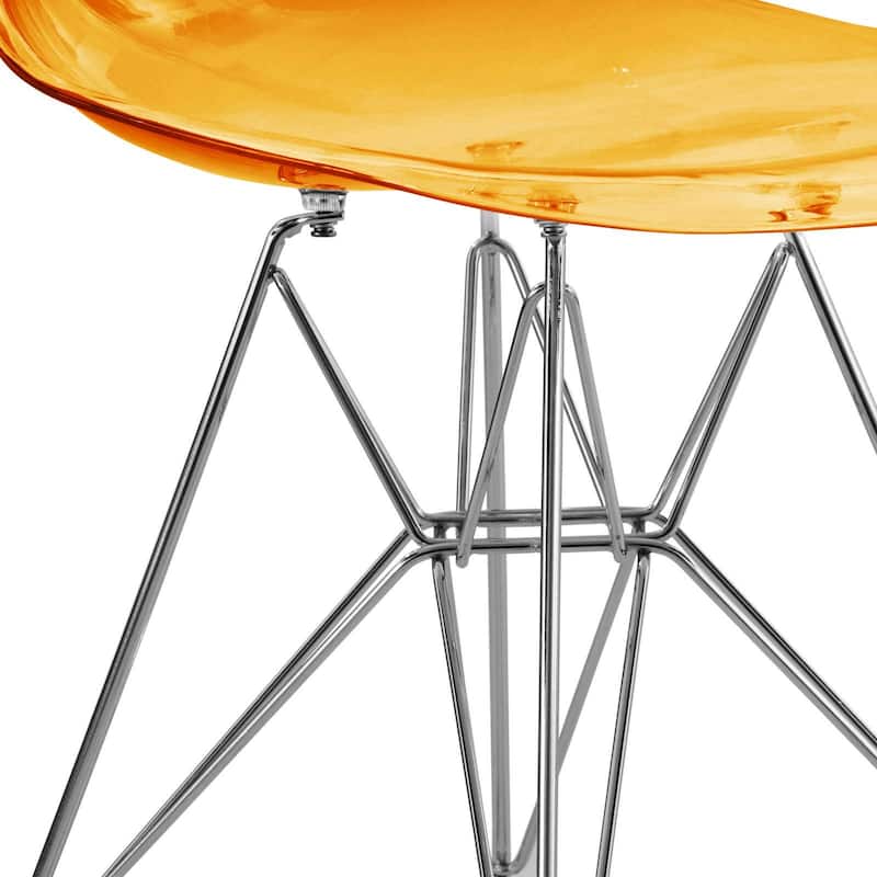 LeisureMod Cresco Molded 2-Tone Eiffel Side Chair - White Blue - 17"L x 18.4"W x 32"H
