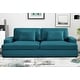 preview thumbnail 7 of 13, 94.49''W Velvet Square arms Oversized Sofa / twin-sized Sofa Bed Greenish Blue