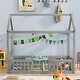 preview thumbnail 27 of 34, Merax Wood House Bed with Fence and Door Grey - Twin