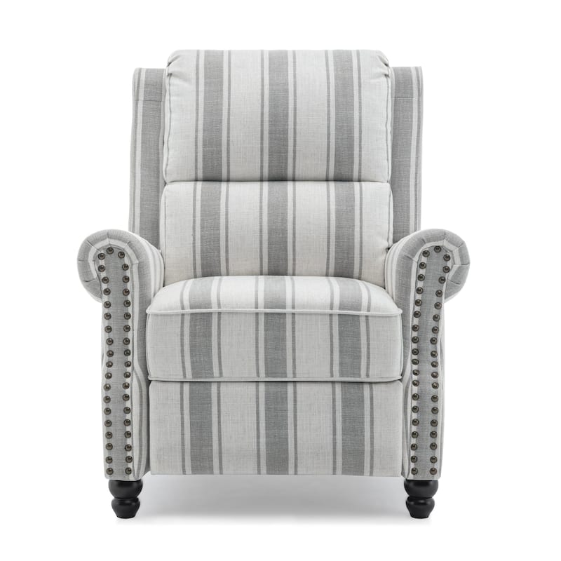 Nail-head Padded Seat Pushback Recliner Chair