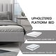 preview thumbnail 120 of 145, Alazyhome Upholstered Platform Bed Frame