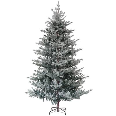 Snow Flocked Nordic Pine Christmas Tree with Stable Steel Base, 106.3" Tall