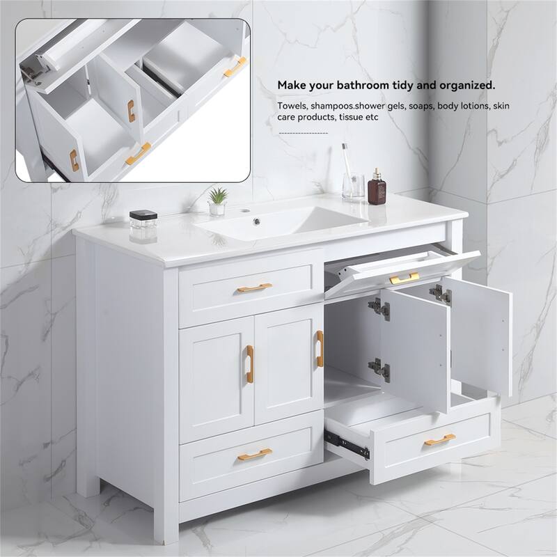 48" Bathroom Vanity with Ceramic Sink Combo