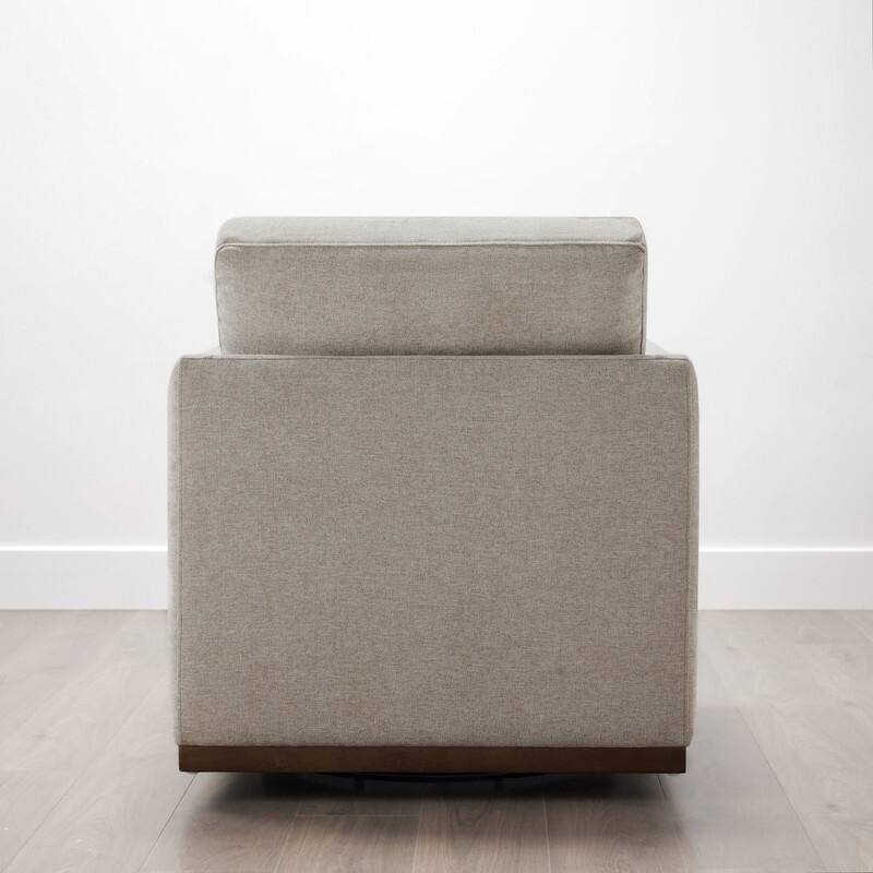 Spruce & Spring Modern Swivel Accent Chair with Wooden Base