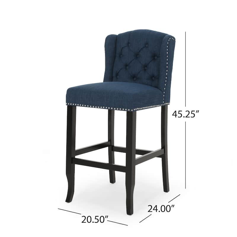 Vienna Contemporary Fabric Tufted Wingback 31 Inch Counter Stools, Set of 2