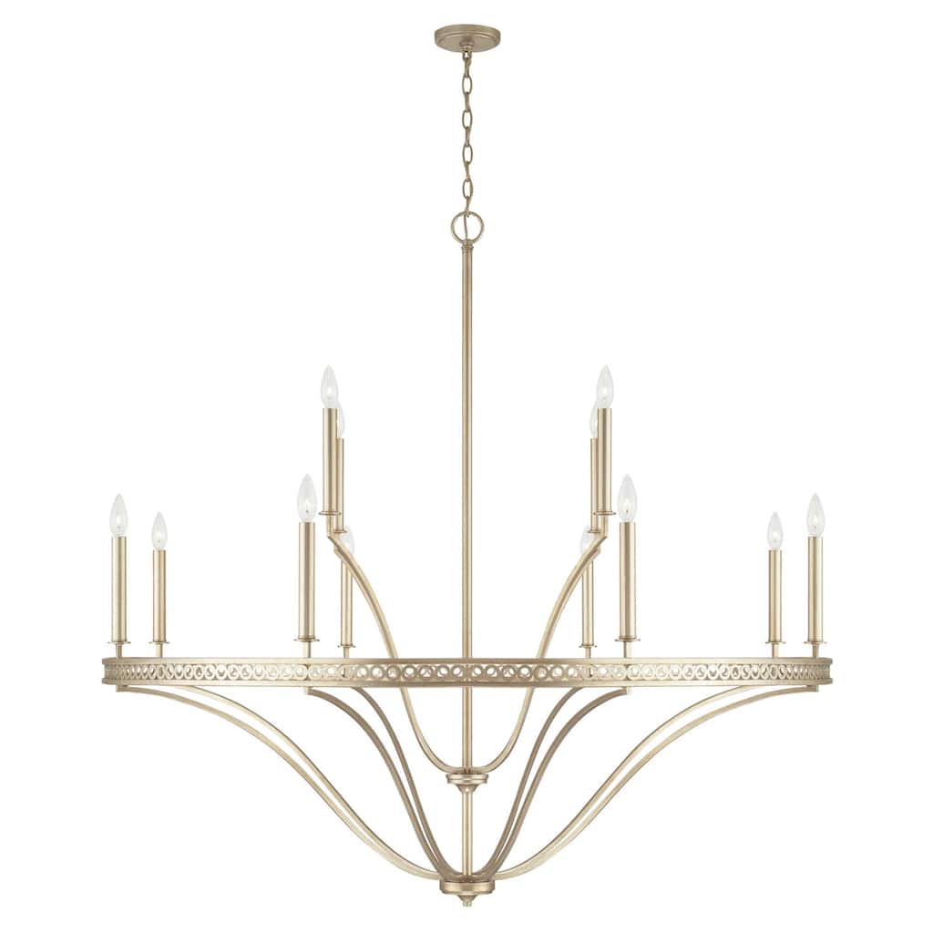 Isabella 52" 12-light Winter Gold Grand Chandelier