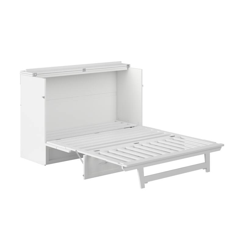 AFI Northfield Murphy Bed Chest with 6" Mattress, Storage Drawer & Built-In Charger