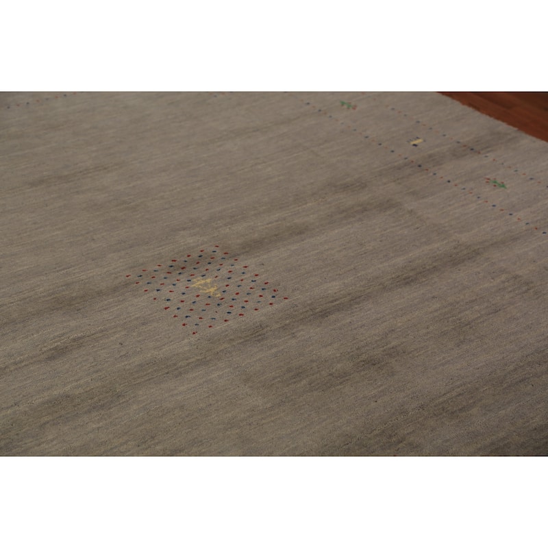Gabbeh Oriental Area Rug Hand-Knotted Wool Carpet - 8'0" x 9'11"