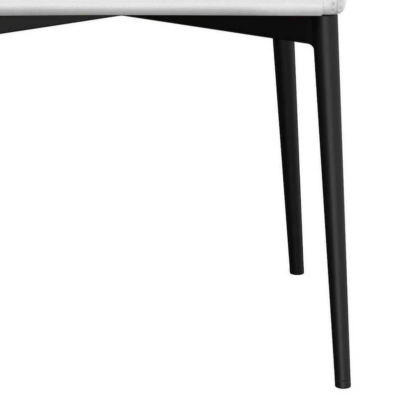 Black/White Faux Leather Upholstered Metal Frame Dining Chair, Set of 2, Sturdy Dining Chair for Dining Rooms - 19
