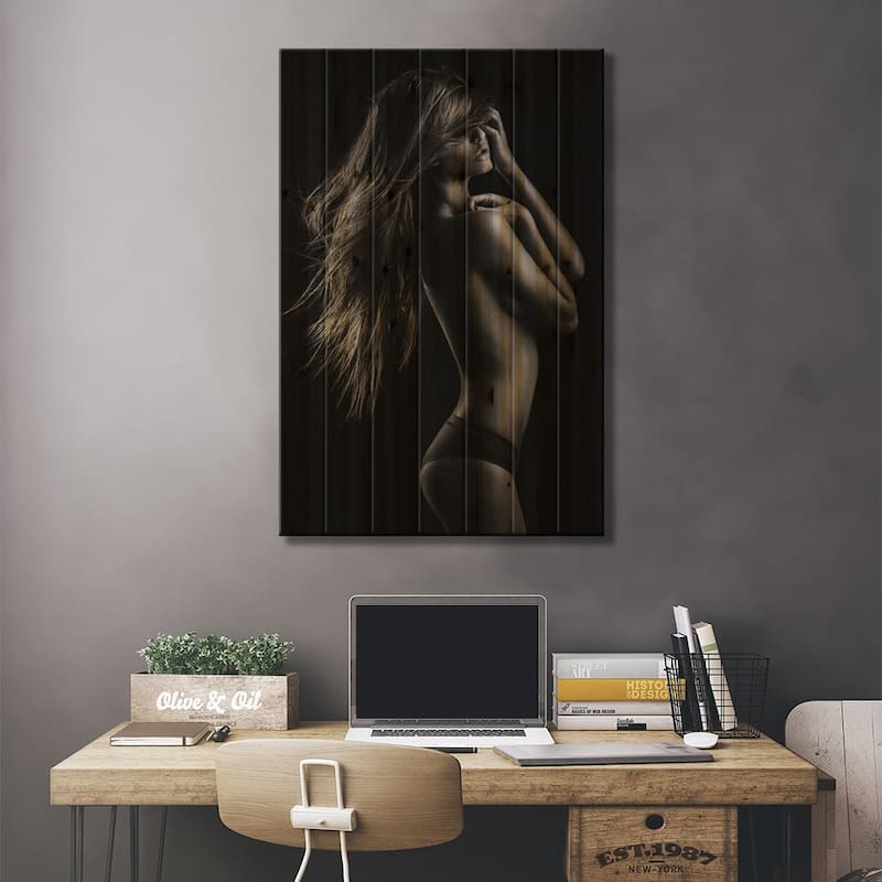 Sensual Beauty Print On Wood by Martin Krystynek - Multi-Color