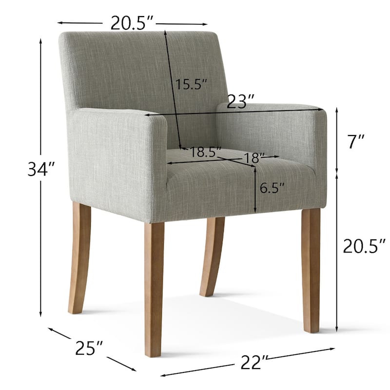Linen Upholstered Armchair(Set of 2)