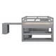 preview thumbnail 29 of 55, Full Loft Bed with Retractable Desk & Guardrails - Multi-Functional