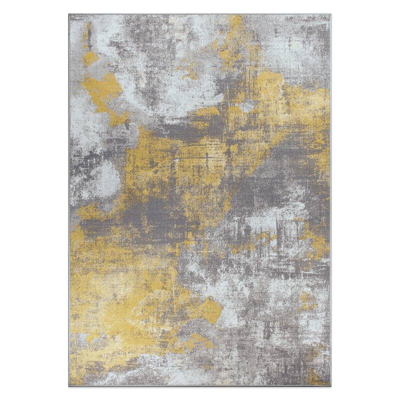 Contemporary Distressed Abstract Non Slip Area Rug