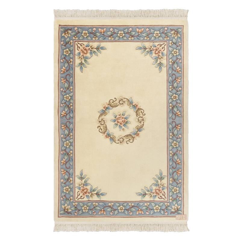 Gertmenian Oriental Estate Traditional Oriental Floral Border Metallion Hand Knot Wool Area Rug Collection